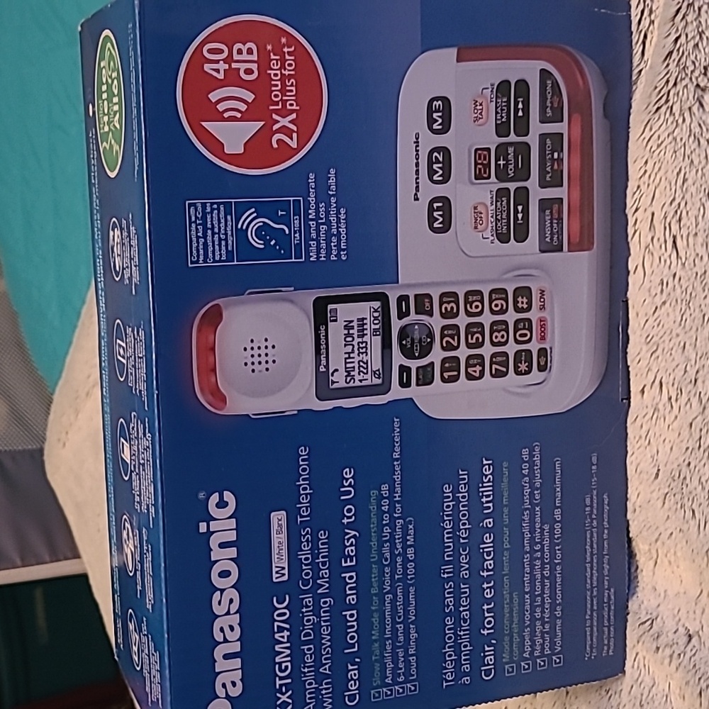 Panasonic Amplified Digital Cordless Phone With Answering Machine